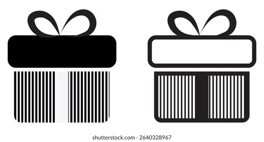 Gift icon set. Gift vector icon. Birthday gift, Christmas, valentine,  wedding event, party gift box icon. 