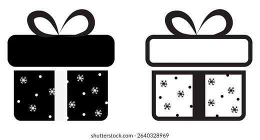 Gift icon set. Gift vector icon. Birthday gift, Christmas, valentine,  wedding event, party gift box icon. 