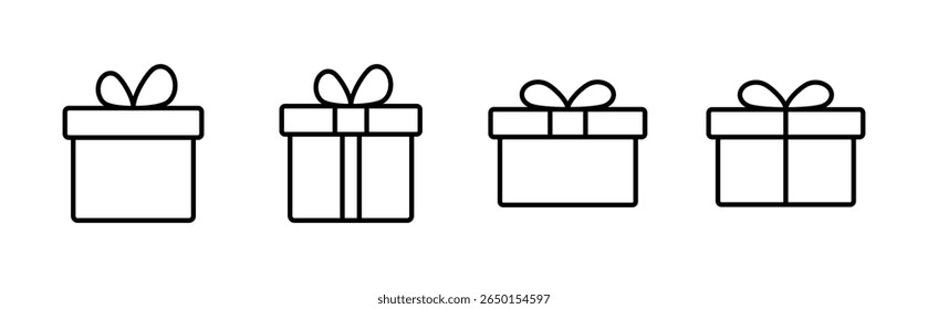 Gift icon set. gift vector icon. birthday gift