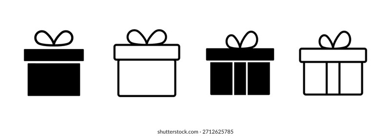Gift icon set. gift vector icon. birthday gift