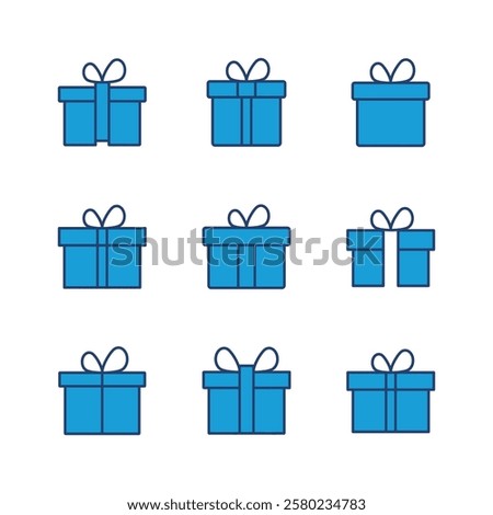 Gift icon set. gift vector icon. birthday gift