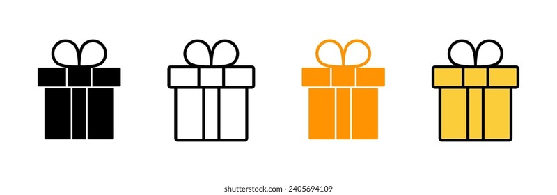 Gift icon set  vector. gift sign and symbol. birthday gift