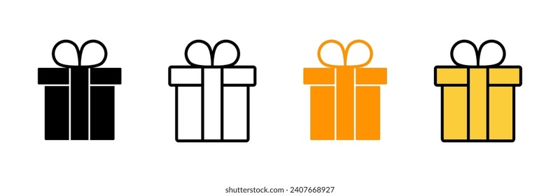 Gift Icon Set Vektor. Geschenkzeichen und Symbol. Geburtstagsgeschenk