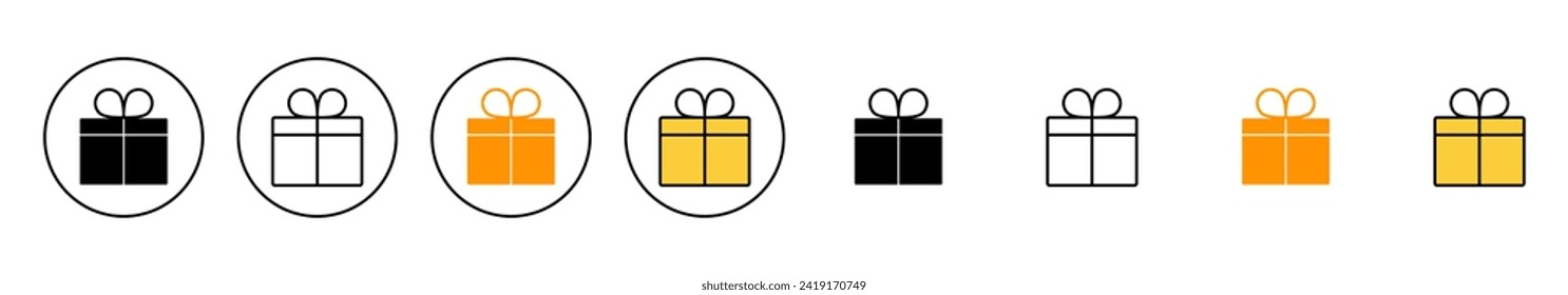 Gift icon set  vector. gift sign and symbol. birthday gift