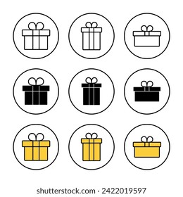 Gift Icon Set Vektor. Geschenkzeichen und Symbol. Geburtstagsgeschenk