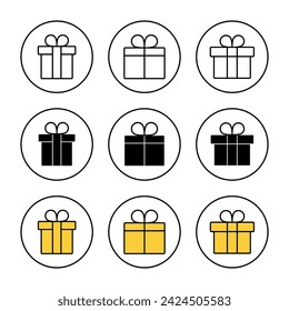 Gift icon set  vector. gift sign and symbol. birthday gift