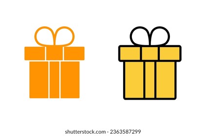 Juego de iconos de regalo para la aplicación web y móvil. signo de regalo y símbolo. regalo de cumpleaños