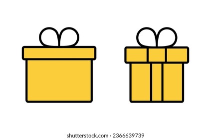 Juego de iconos de regalo para la aplicación web y móvil. signo de regalo y símbolo. regalo de cumpleaños