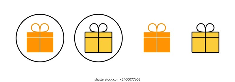 Juego de iconos de regalo para la aplicación web y móvil. signo de regalo y símbolo. regalo de cumpleaños