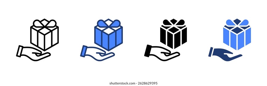 Gift icon sheet multiple style collection