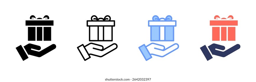 Gift icon sheet multiple style collection