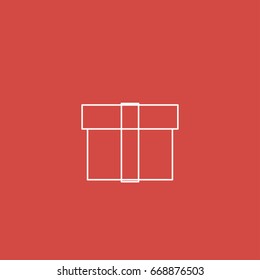 gift icon. sign design. red background