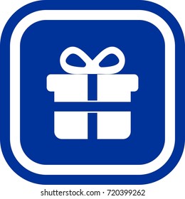 Gift icon , sign Square with rounded corners