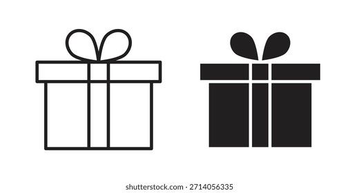 Diseños de Vector de silueta de icono de regalo. Trazos editables
