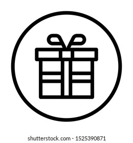 Gift icon. Simple design. Line vector. Isolate on white background.