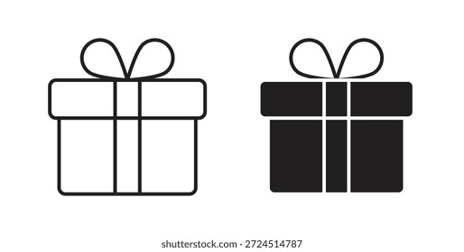 Icono de regalo en elemento de logotipo abstracto de Diseño gráfico moderno de tendencia plana simple
