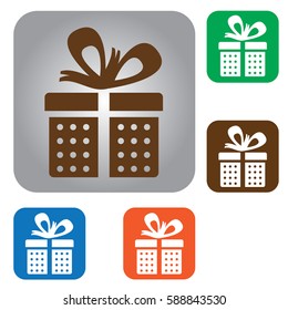 gift icon. Gift icon simple present sign vector box illustration