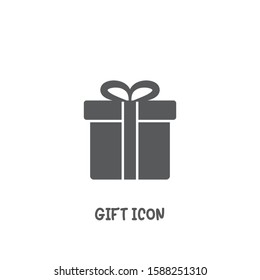 Gift icon simple silhouette flat style vector illustration on white background.