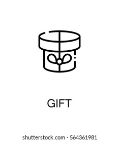 Gift icon. Single high quality outline symbol for web design or mobile app. Thin line sign for design logo. Black outline pictogram on white background