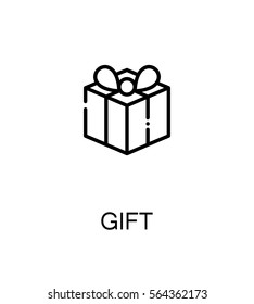 Gift icon. Single high quality outline symbol for web design or mobile app. Thin line sign for design logo. Black outline pictogram on white background