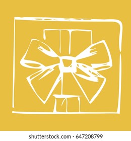 Gift. Icon. Sketch. Vector.