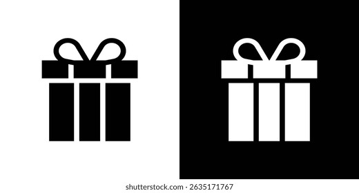 Gift icon in solid flat trendy design style.