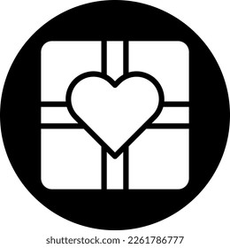 gift icon solid white style valentine illustration vector element and symbol perfect. Icon sign from modern collection for web.
