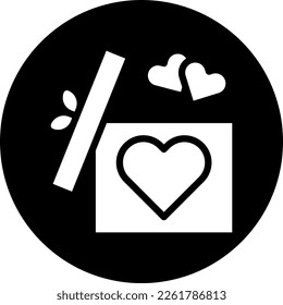gift icon solid white style valentine illustration vector element and symbol perfect. Icon sign from modern collection for web.