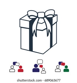 gift icon, stock vector illustration flat design style