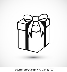 gift icon, stock vector illustration flat design style