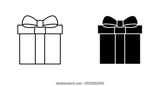 Gift icon symbol collection on white background.