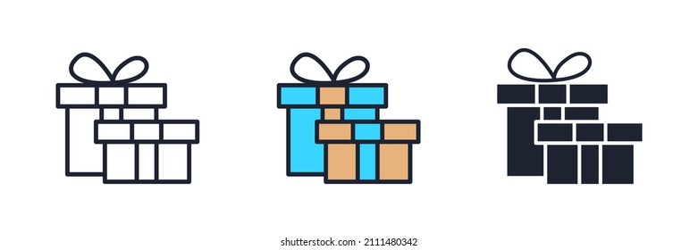 Plantilla de símbolo de icono de regalo para el logotipo de colección de diseño gráfico y web ilustración vectorial