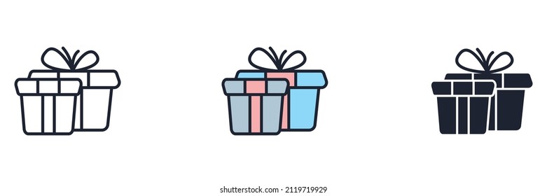 Gift icon symbol template for graphic and web design collection logo vector illustration