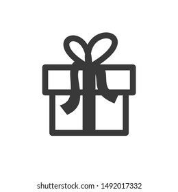 Gift icon template color editable. Gift symbol vector sign isolated on white background.
