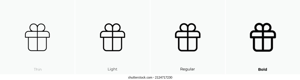 Geschenksymbol. Thin, hellrosa und feines Design einzeln auf weißem Hintergrund