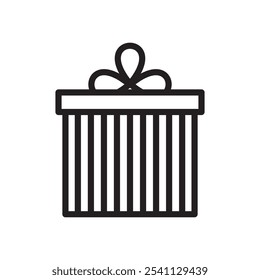 Gift icon Thin line flat illustration