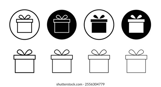 Gift icon Thin line vector illustration set