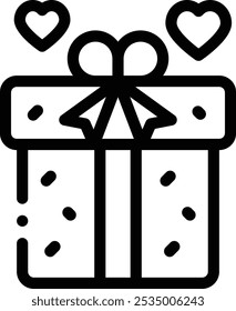 gift icon. Thin Linear Style Design Isolated On White Background