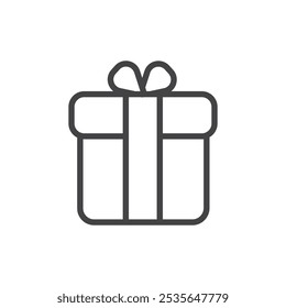 Icono de regalo Símbolo de arte de contorno delgado