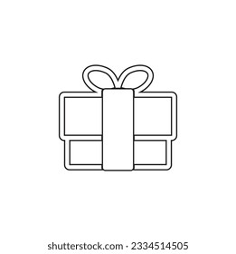 Gift icon, Trendy flat design style on white background. vector sign, linear style pictogram isolated on white. Symbol, logo illustration.