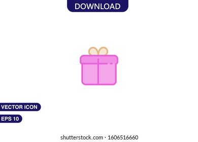 Gift icon in trendy flat style isolated on white background vector illustration