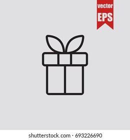 Gift icon in trendy isolated on grey background.Vector illustration.