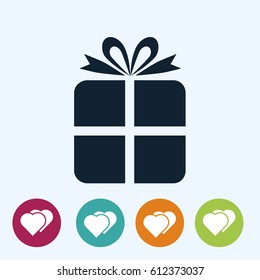 gift icon, vector best flat icon, EPS