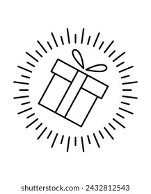 gift icon, vector best line icon.