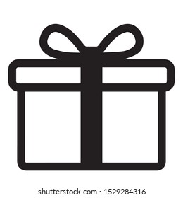 Gift icon vector black color