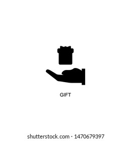 gift icon vector black design