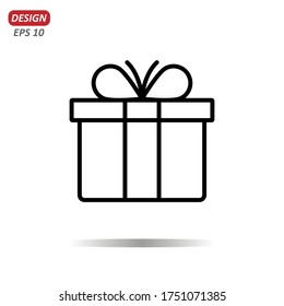 gift icon vector, box, sign