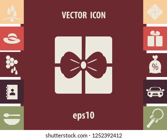 Gift icon, vector design element