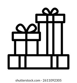 gift icon vector design - high quality outline style