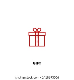 gift icon. gift vector design. sign design. red color